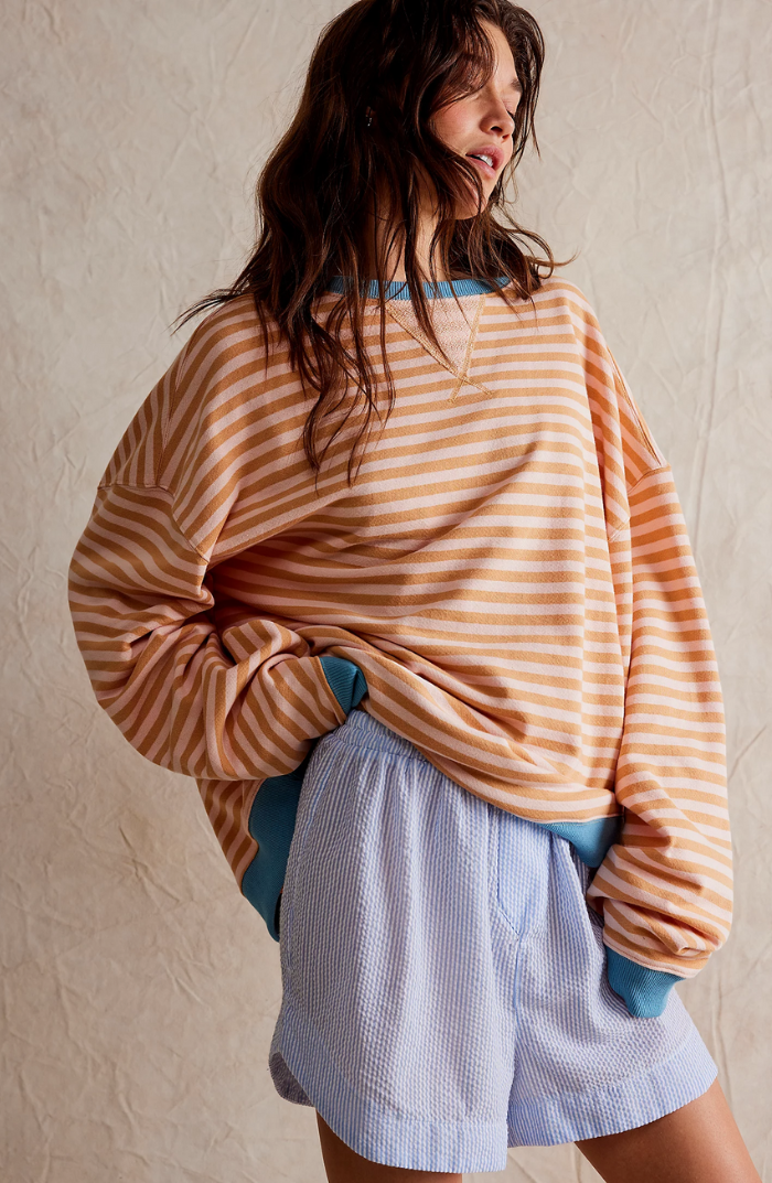 Pull Marin à Rayures Amples