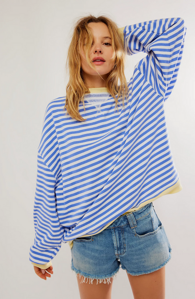 Pull Marin à Rayures Amples