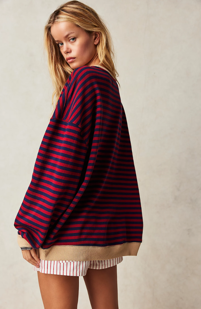Pull Marin à Rayures Amples