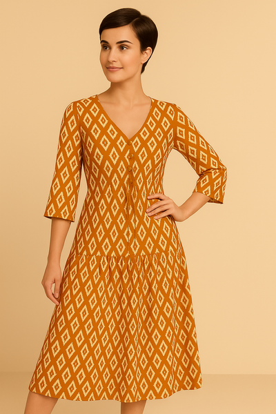 Robe Bohème Chic à Col en V – Tendance & Légère