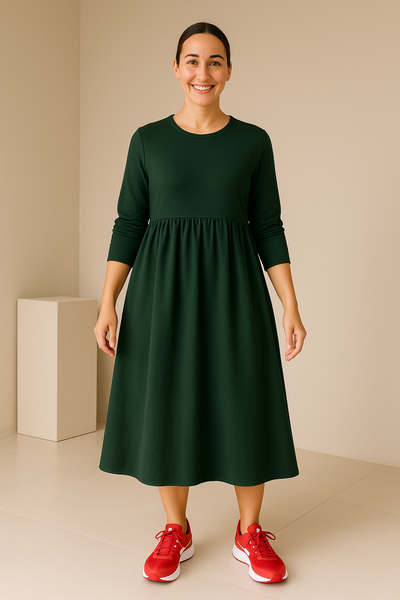 Robe Maxi Femme avec Col Rond