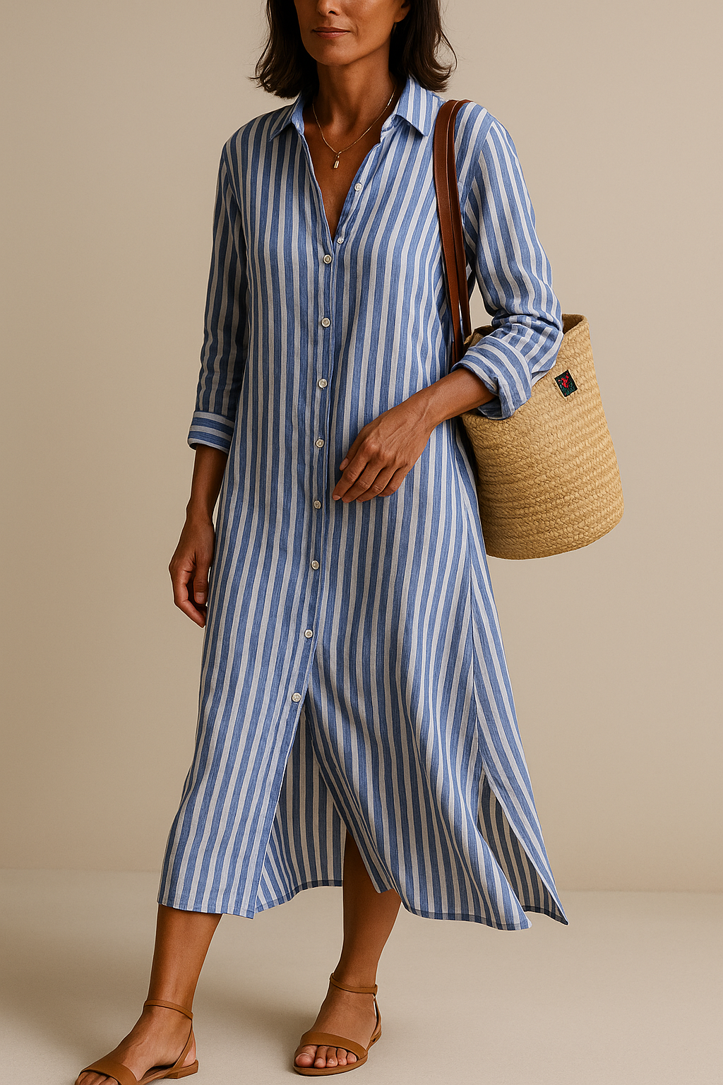 Robe Chemise Rayée pour Femme