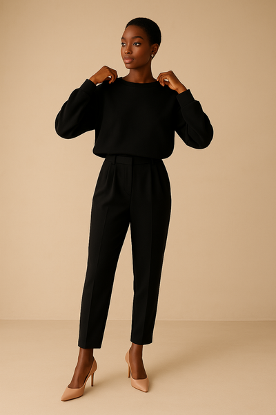 Deux pièces stylisé à manches longues et pantalon pour femmes
