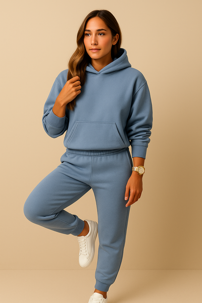 Ensemble de Jogging à Capuche en Fleece pour Femmes
