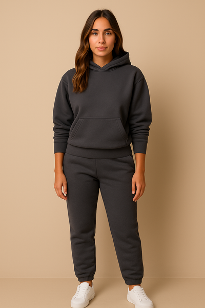 Ensemble de Jogging à Capuche en Fleece pour Femmes