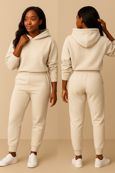 Ensemble de Jogging à Capuche en Fleece pour Femmes
