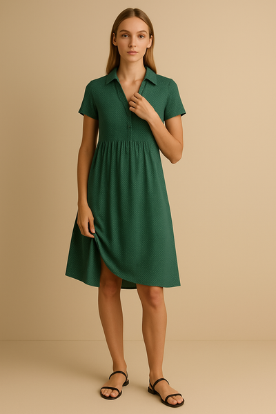 Robe Fleurie Élégante avec Col Décontracté