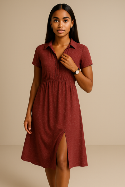 Robe Fleurie Élégante avec Col Décontracté