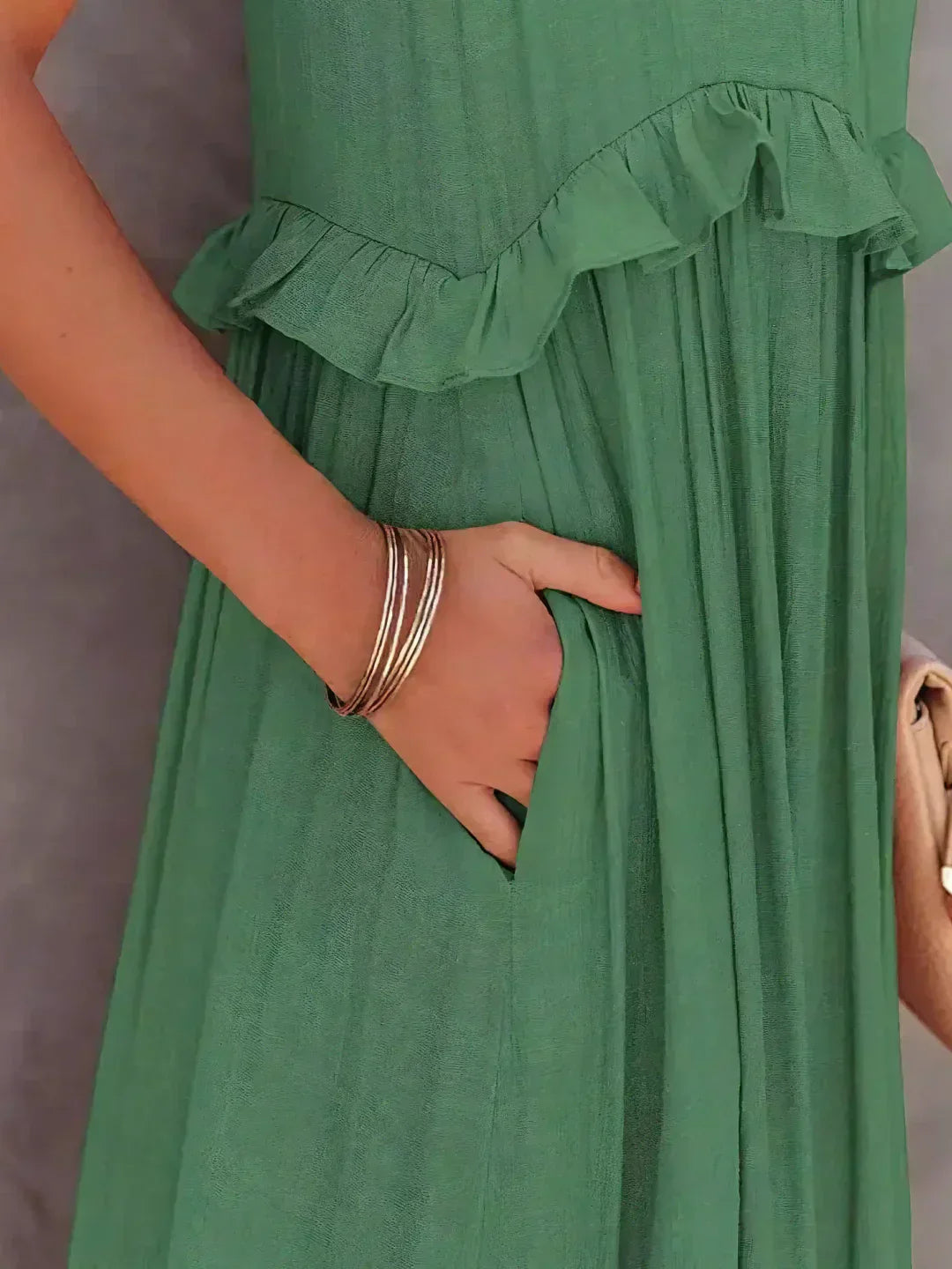 Robe Maxi Halter à Volants Sunshine