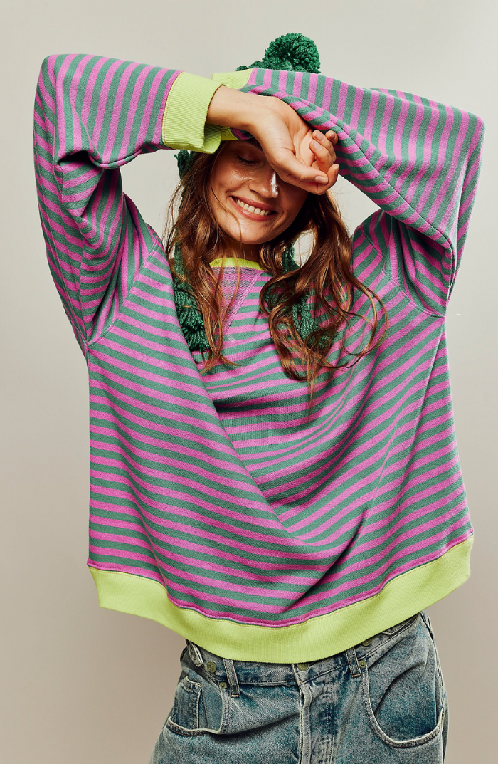Pull Marin à Rayures Amples