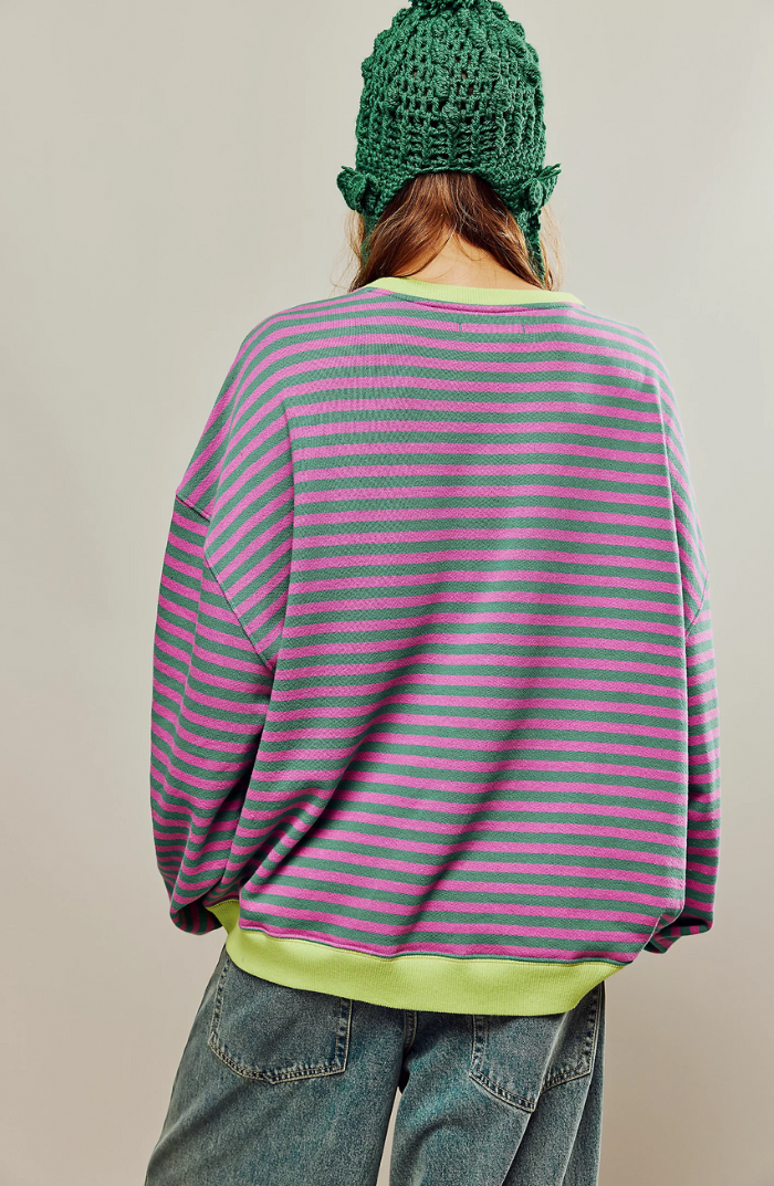 Pull Marin à Rayures Amples