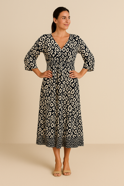 Robe Bohème Chic à Col en V – Tendance & Légère