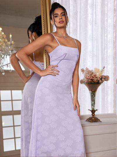 Robe Longue d’Été à Bretelles Fines – Élégante & Fleurie pour Soirée
