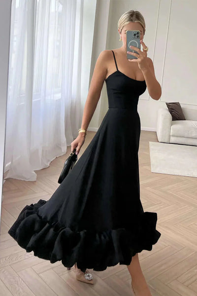 Robe Longue Midi Plissée Élégante Pour Cérémonie Et Cocktail