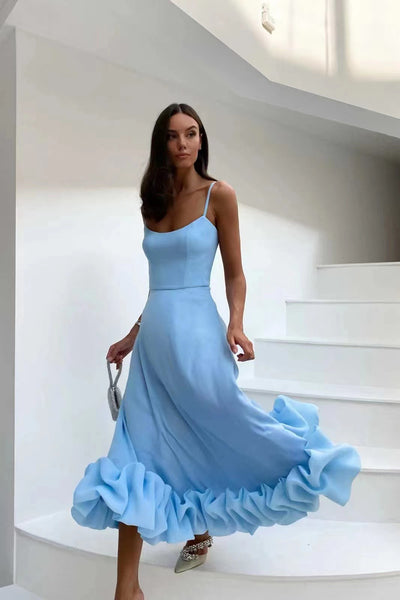 Robe Longue Midi Plissée Élégante Pour Cérémonie Et Cocktail