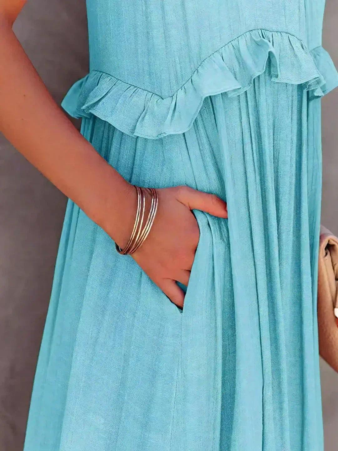 Robe Maxi Halter à Volants Sunshine