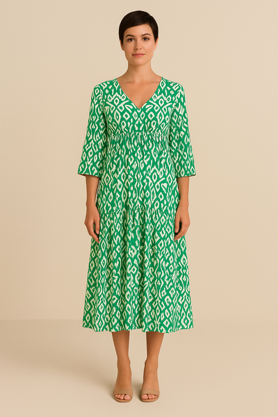 Robe Bohème Chic à Col en V – Tendance & Légère