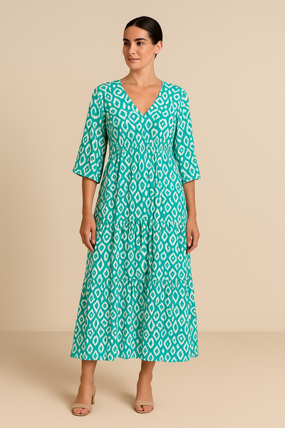 Robe Bohème Chic à Col en V – Tendance & Légère