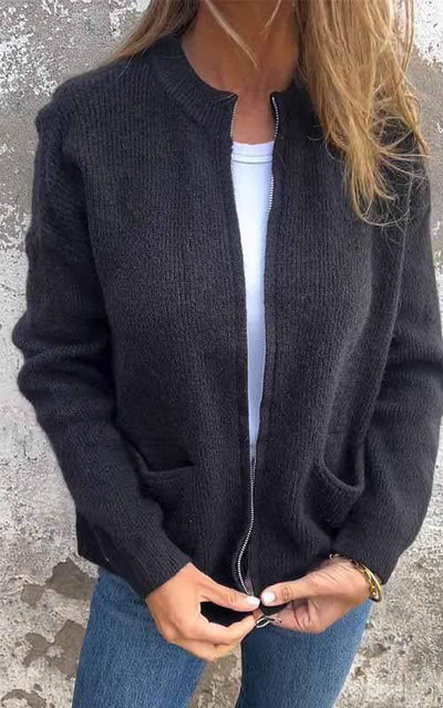 Cardigan en tricot avec fermeture éclair élégante