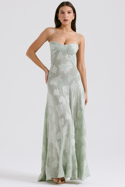 Robe Longue d’Été à Bretelles Fines – Élégante & Fleurie pour Soirée