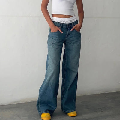 Jeans Baggy à Taille Basse